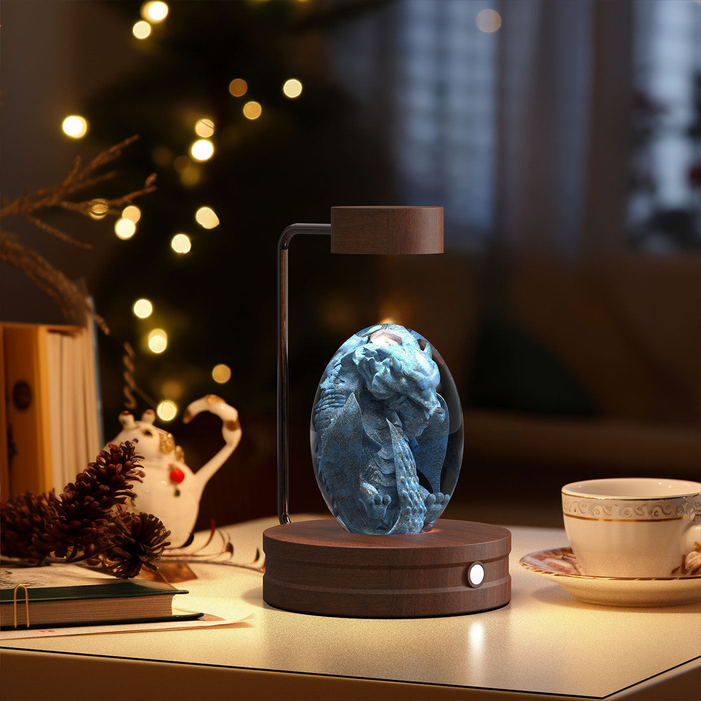 Lámpara Nocturna de Bola de Cristal con Dinosaurio Espacial - Luz Cálida para Dormitorio, Regalo de Cumpleaños - Super Ofertas 