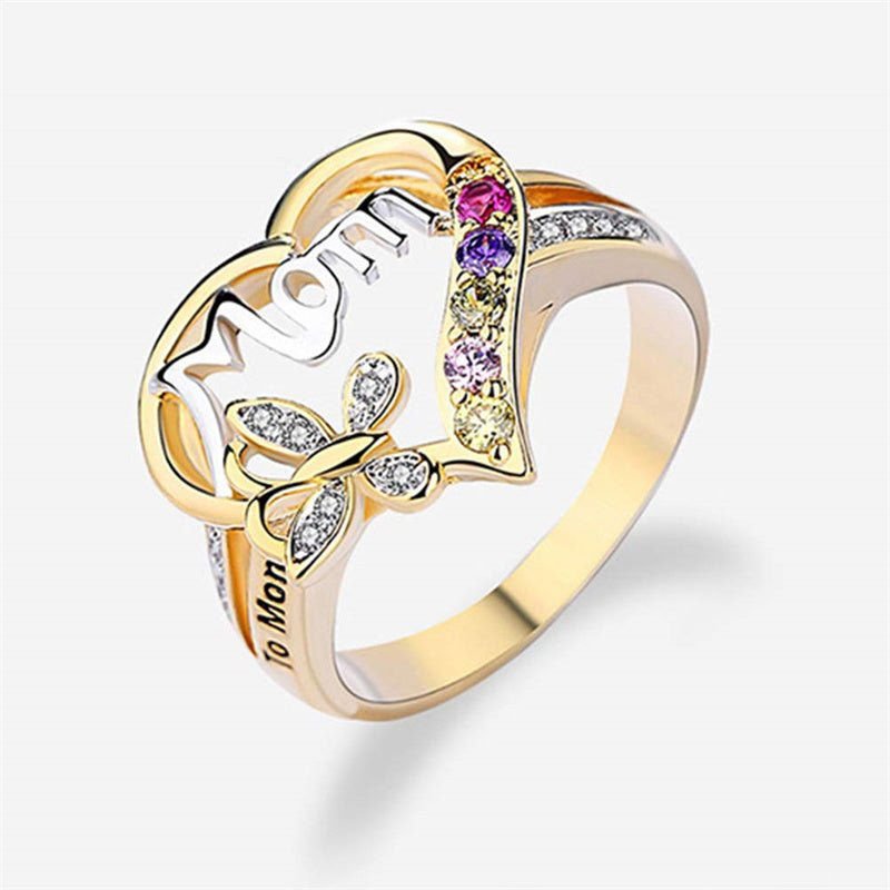 Anillo de mariposa con corazón calado "Te amo mamá" - ¡Un regalo del corazón para el Día de la Madre! - Super Ofertas