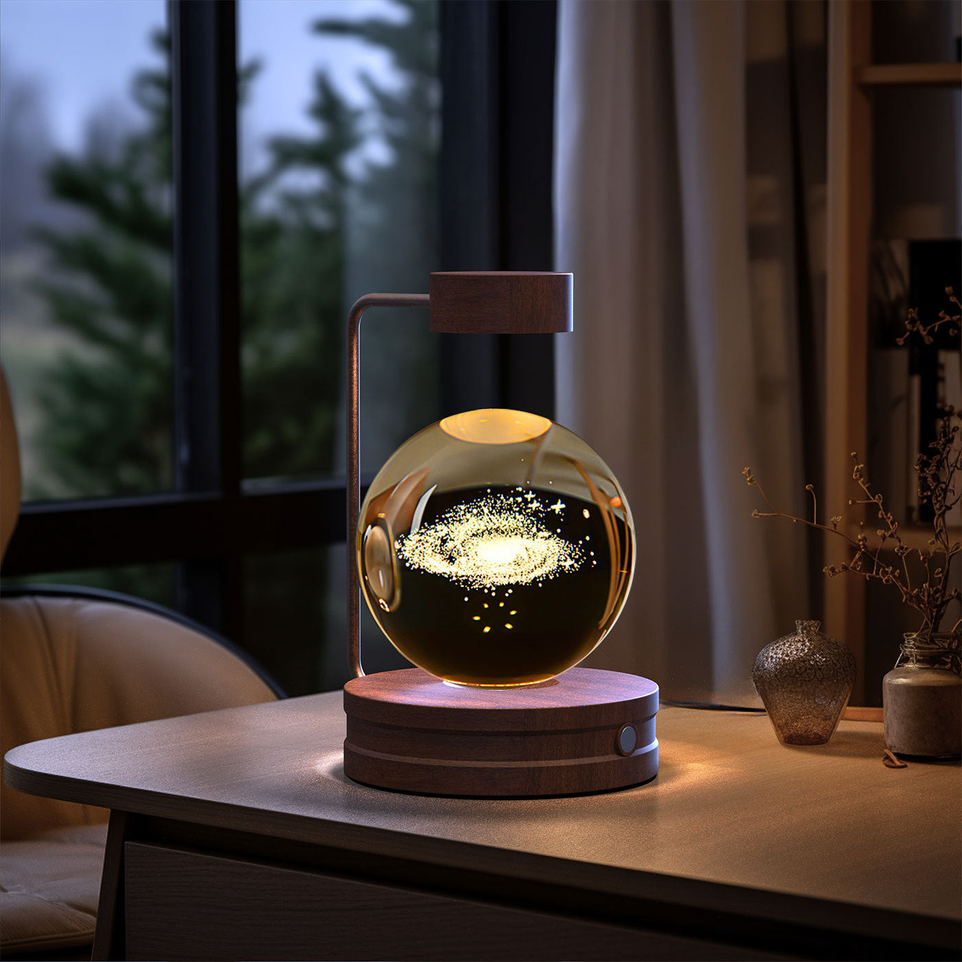 Lámpara Nocturna de Bola de Cristal con Dinosaurio Espacial - Luz Cálida para Dormitorio, Regalo de Cumpleaños - Super Ofertas 