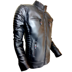 Chaqueta Hombre Cuero Sintético Clasica-Negro