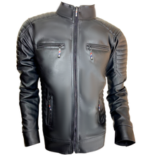 Cargar imagen en el visor de la galería, Chaqueta Hombre Cuero Sintético Clasica-Negro
